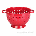 Red Painting Stainless Steel Colander with Ring Base